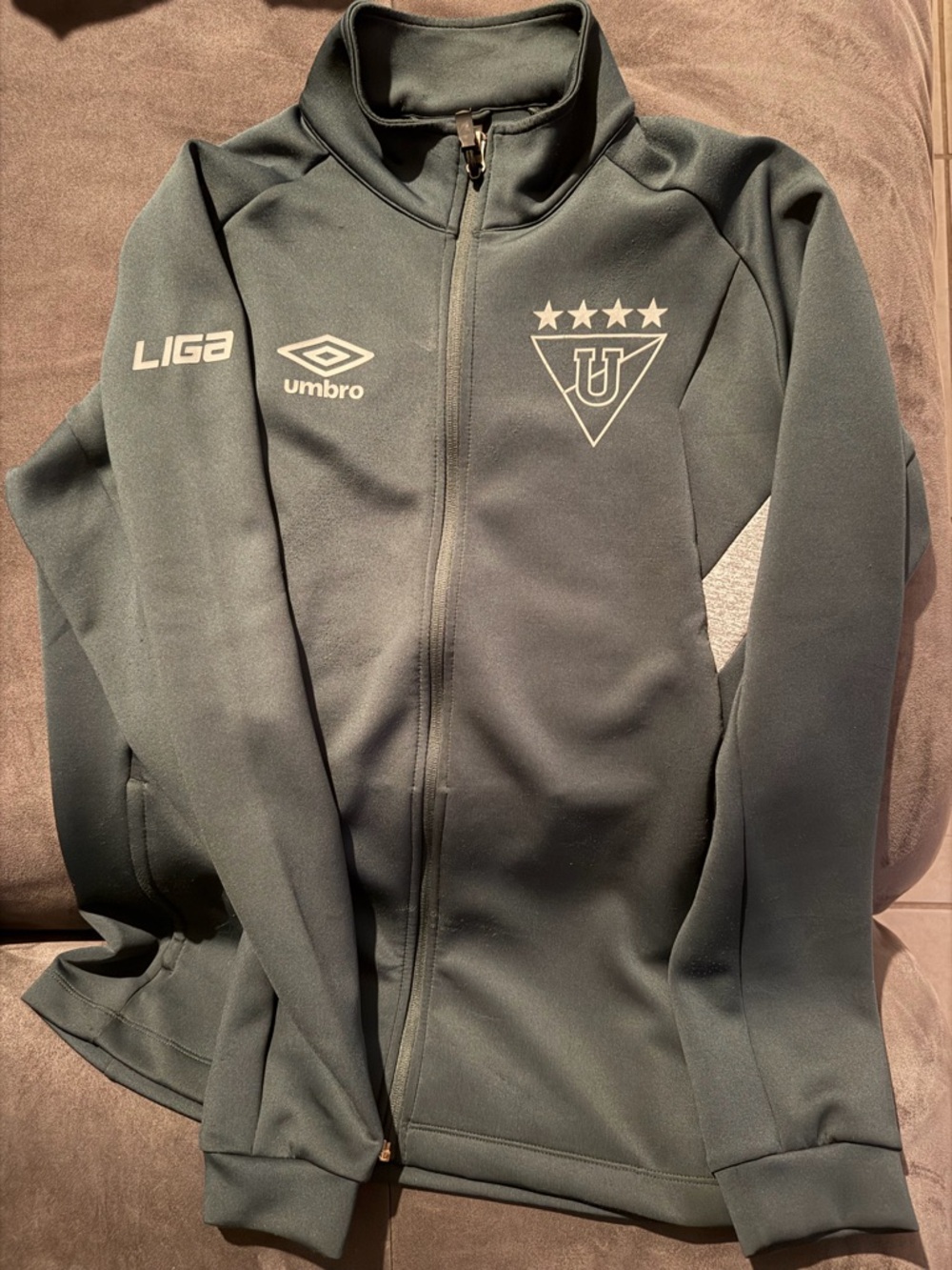 Umbro Dark Green Zip-Up Jacket with white Logo Liga de Quito (Ecuador)
